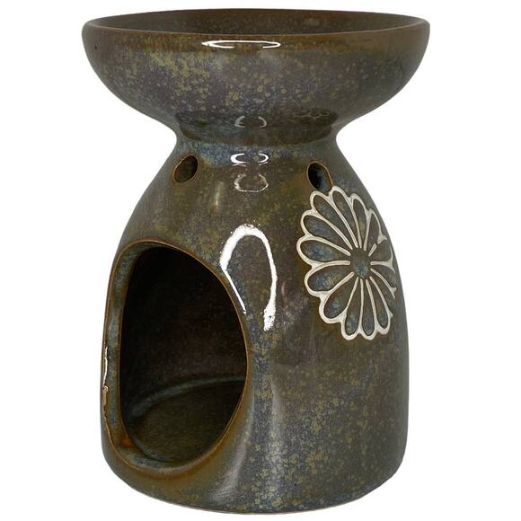 Oil Burner With Tea Light Holder for Aromatherapy Pottery Daisy Print - Picture 5 of 11